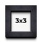 3x3 Shadow Box 1" Depth Picture Frame with UV-Resistant Acrylic & Acid Free Backing, Available in 3 Finishes - Black, Grey, White